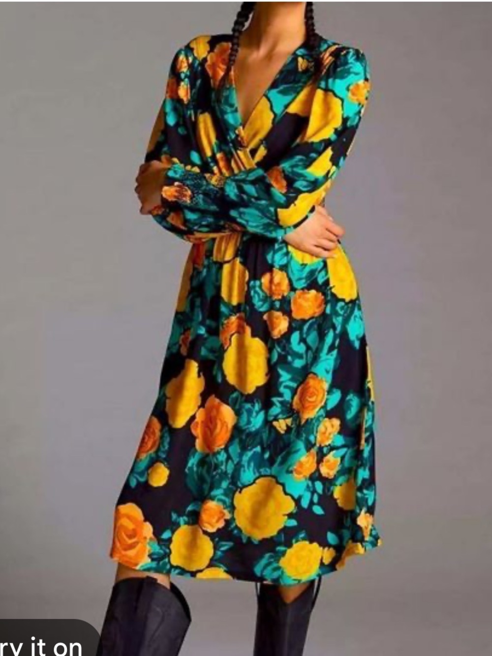 Anthropologie Tracy Reese Floral Midi Dress Size M